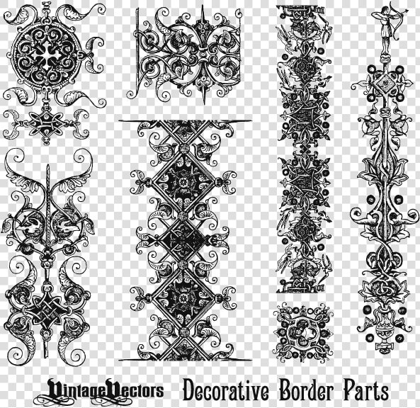 Decorative Border Parts Kit � Vintage Vectors   Vintage Medieval Border  HD Png DownloadTransparent PNG