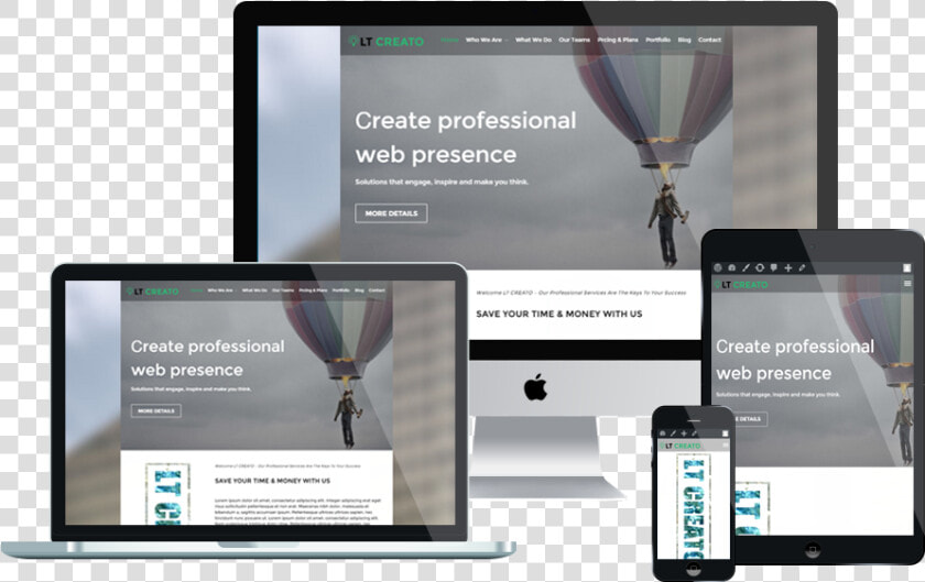 Lt Creato Free Responsive Design   Creative Wordpress   Responsive Template Png  Transparent PngTransparent PNG