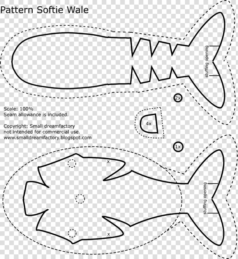 Free Pattern Softie Whale   Free Fish Sewing Pattern  HD Png DownloadTransparent PNG