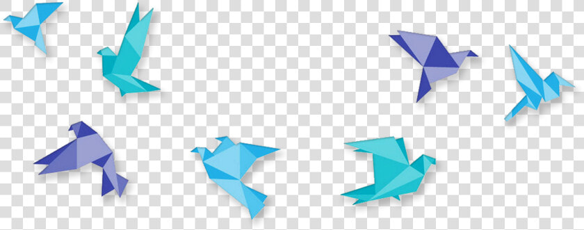 Blue Origami Birds Png Download   Origami Birds Transparent Background  Png DownloadTransparent PNG