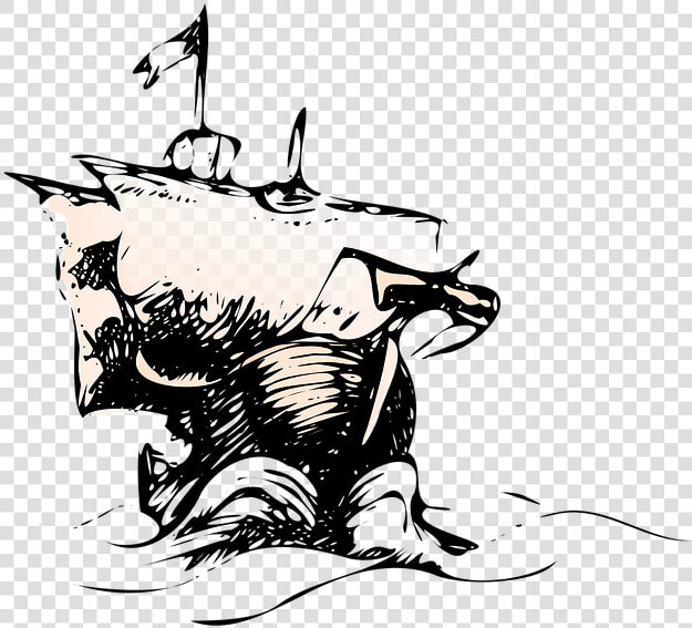 Old  Water  Cartoon  Storm  Navy  Ship  Boat  Pirate   Old Cartoon Ship In A Storm  HD Png DownloadTransparent PNG