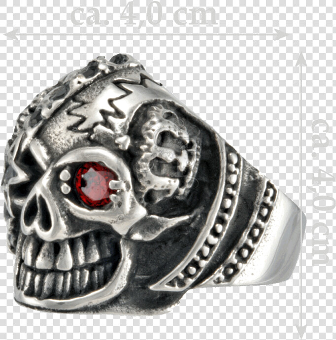 Pirate Skull Eye Patch Biker Ring Stainless Steel 316l   Skull  HD Png DownloadTransparent PNG