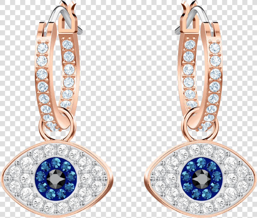 Pe Hoop Evil Eye Dmul ros   Swarovski Evil Eye Earrings  HD Png DownloadTransparent PNG