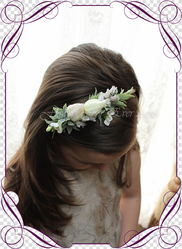 Silk Artificial Flower Girl Head Band Floral Head Piece   Wedding Basket For Flower Girl  HD Png DownloadTransparent PNG