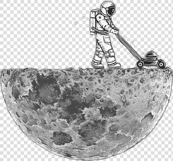  luna  moon  medialuna  lunas   Astronaut Mowing The Moon  HD Png DownloadTransparent PNG