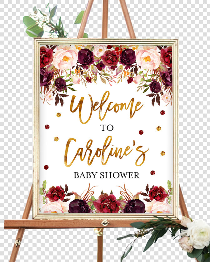 Clip Art And Gold Floral Welcome   Elephant Baby Shower Sign  HD Png DownloadTransparent PNG