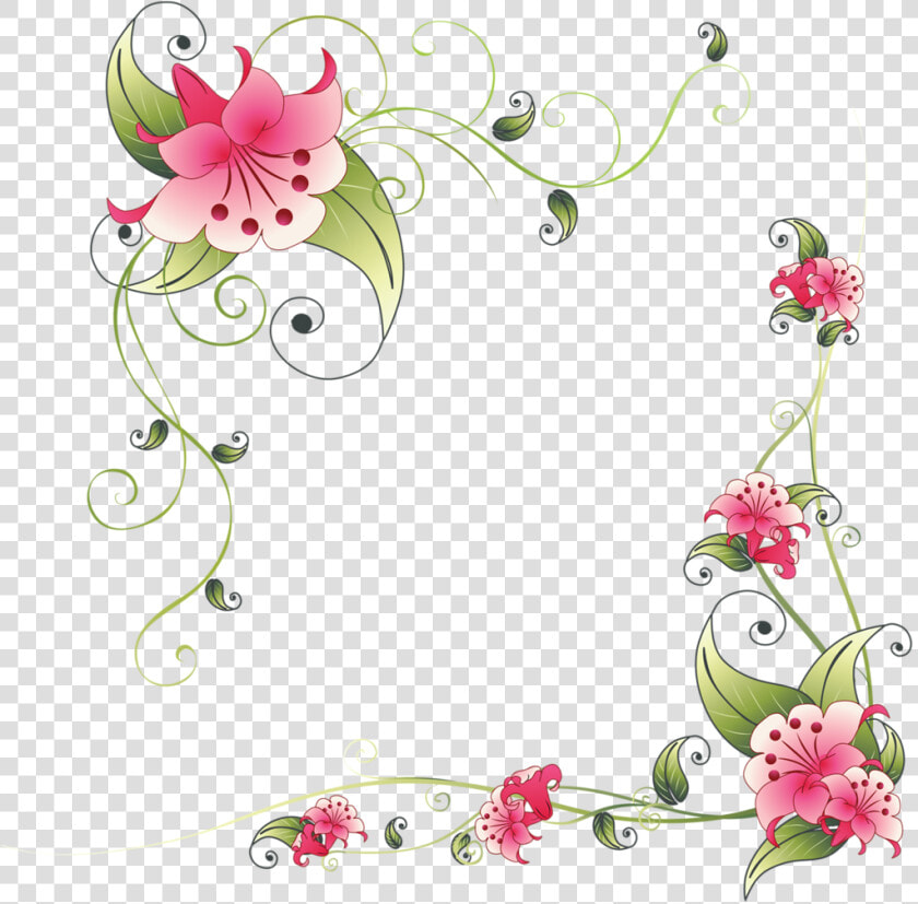 Transparent Corner Design Png   Flower Corner Page Border Design  Png DownloadTransparent PNG