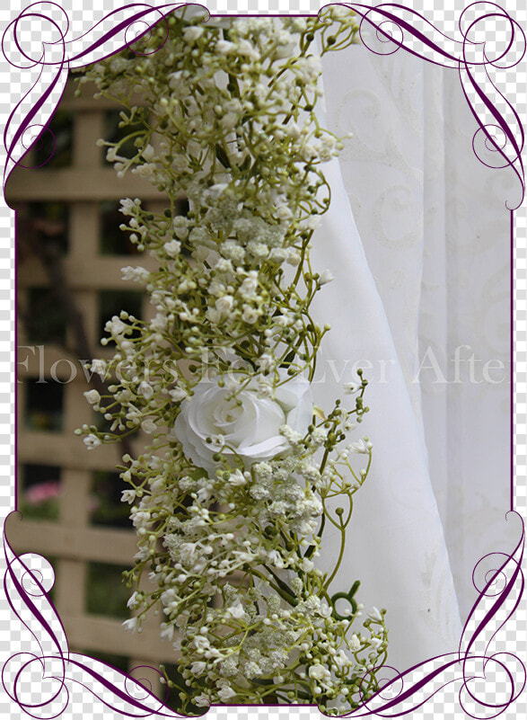 Silk Artificial White Rose And Baby S Breath Wedding  HD Png DownloadTransparent PNG