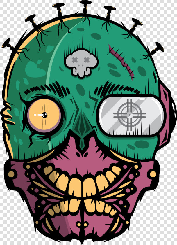 Transparent Zombie Clipart   Skull Illustration Vector On Behance  HD Png DownloadTransparent PNG