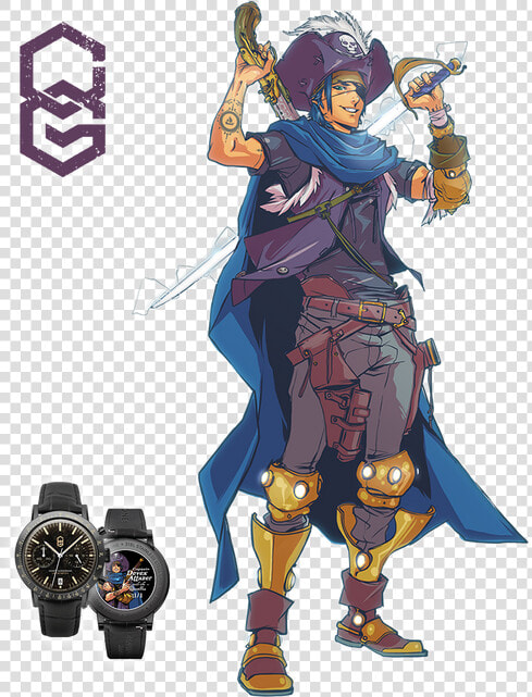 Purple Captain Thumb With Watch   Cartoon  HD Png DownloadTransparent PNG