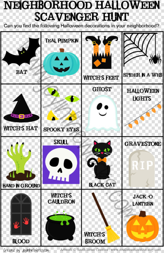 Search For Witch S Feet  Bloody Handprints And Teal   Halloween Decoration Scavenger Hunt  HD Png DownloadTransparent PNG