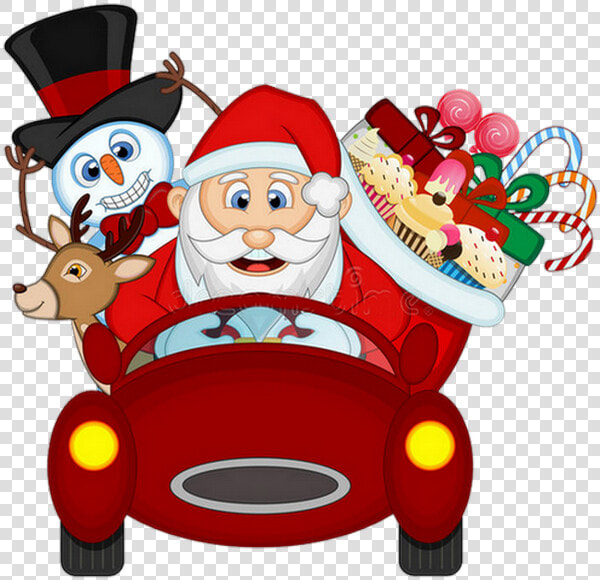 Père Noël Png  Tube   Santa Claus Driving Car  Transparent PngTransparent PNG