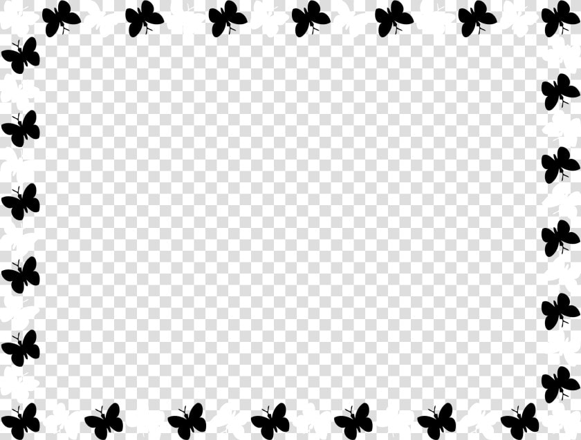 Butterfly Border Clipart Black And White   Black And White Butterfly Border Design  HD Png DownloadTransparent PNG