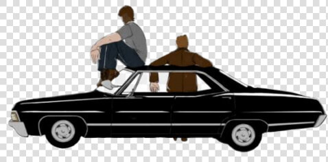  supernatural  spn  dean  sam  winchester   Sam Dean And Impala T Shirt  HD Png DownloadTransparent PNG