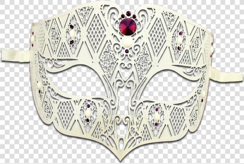 White Series Diamond Design Laser Cut Venetian Masquerade   Mask  HD Png DownloadTransparent PNG