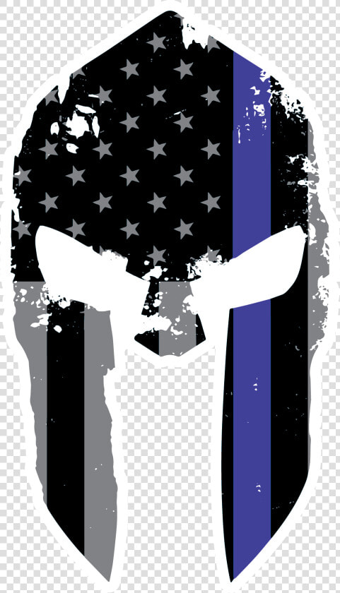 Tattered Spartan Helmet Us Flag Police Support Subdued   Spartan Thin Red Line Decal  HD Png DownloadTransparent PNG