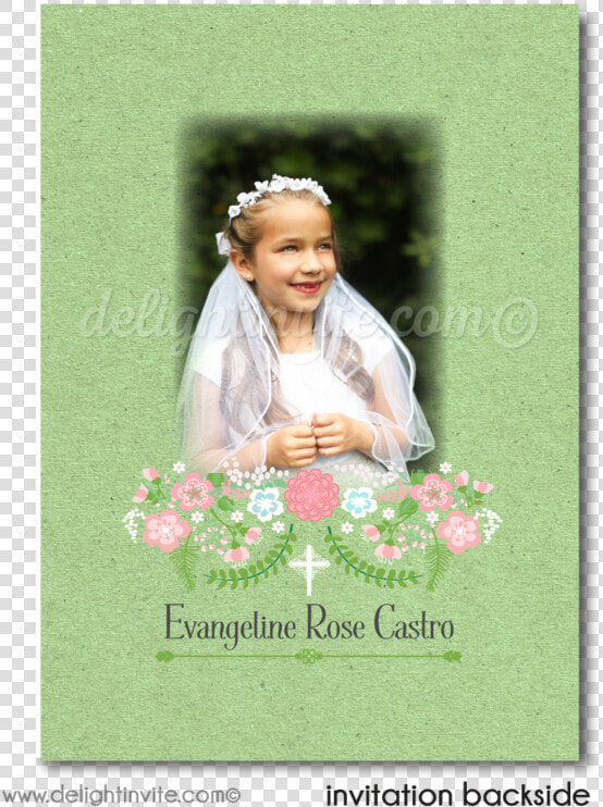 Botanical Floral First Holy Communion Invites For Girls   Geranium  HD Png DownloadTransparent PNG