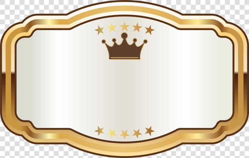 White Label With Gold Crown Png Clipart Image   Black And Gold Crown Labels  Transparent PngTransparent PNG