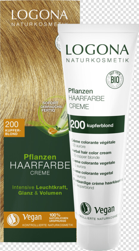 Herbal Hair Colour Cream 200 Copper Blonde   Logona Haarfarbe Kupferblond  HD Png DownloadTransparent PNG