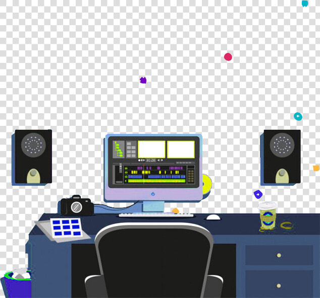 Video Editing Company   Computer Desk  HD Png DownloadTransparent PNG