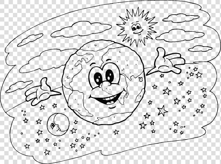 Desenho Sol Para Colorir   Earth Sun And Moon To Color  HD Png DownloadTransparent PNG