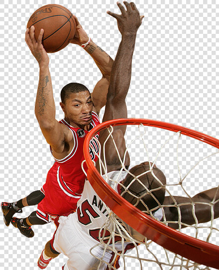 Derrick Rose Dunk On Lebron  HD Png DownloadTransparent PNG