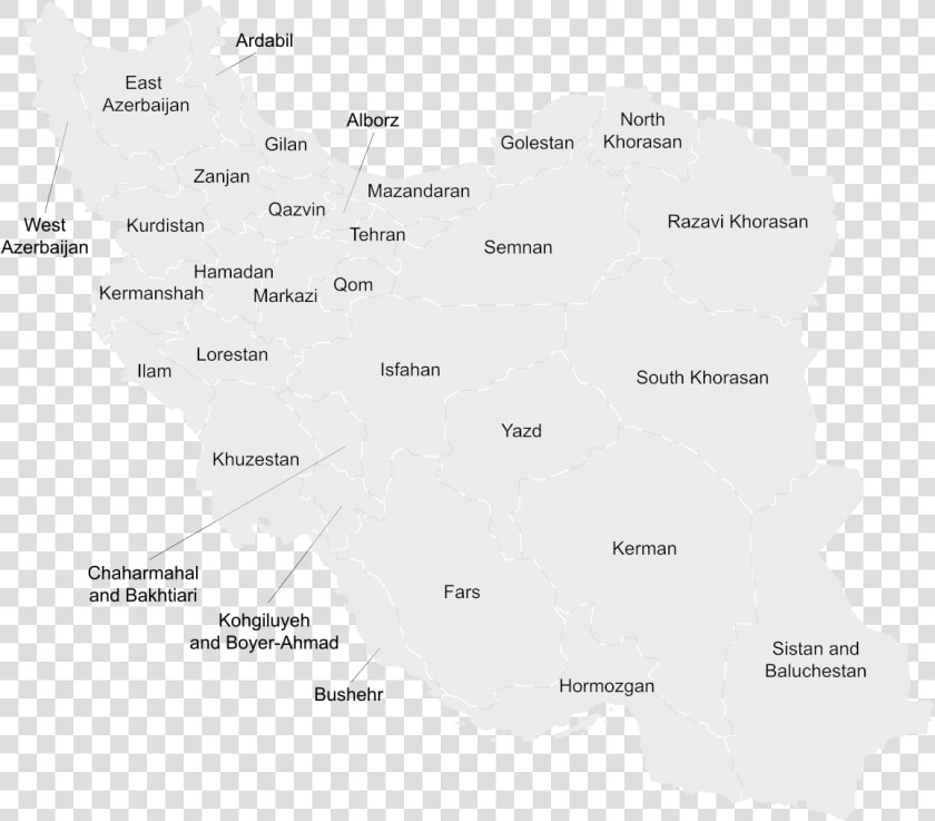 Iran Map With Provinces  HD Png DownloadTransparent PNG