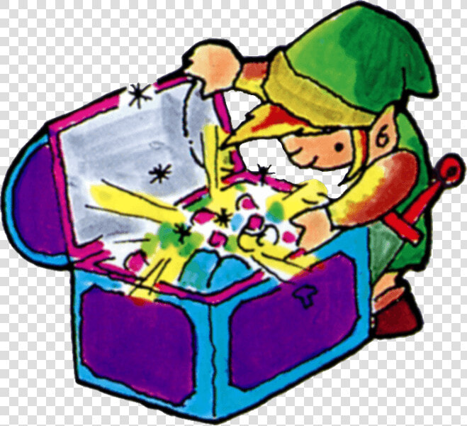 Tloz Link Opening A Treasure Chest Artwork   Legend Of Zelda Nes Artwork  HD Png DownloadTransparent PNG