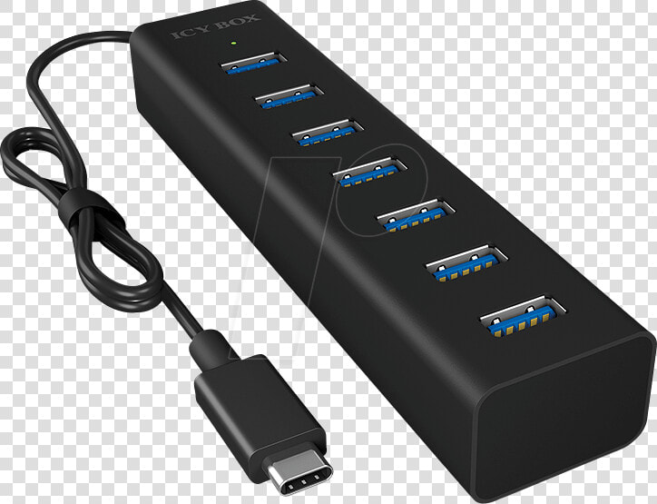 0 Type C  7 Port Hub Usb Type A Icybox Ib Hub1700 C3   Usb 3 0 Hub Type C  HD Png DownloadTransparent PNG