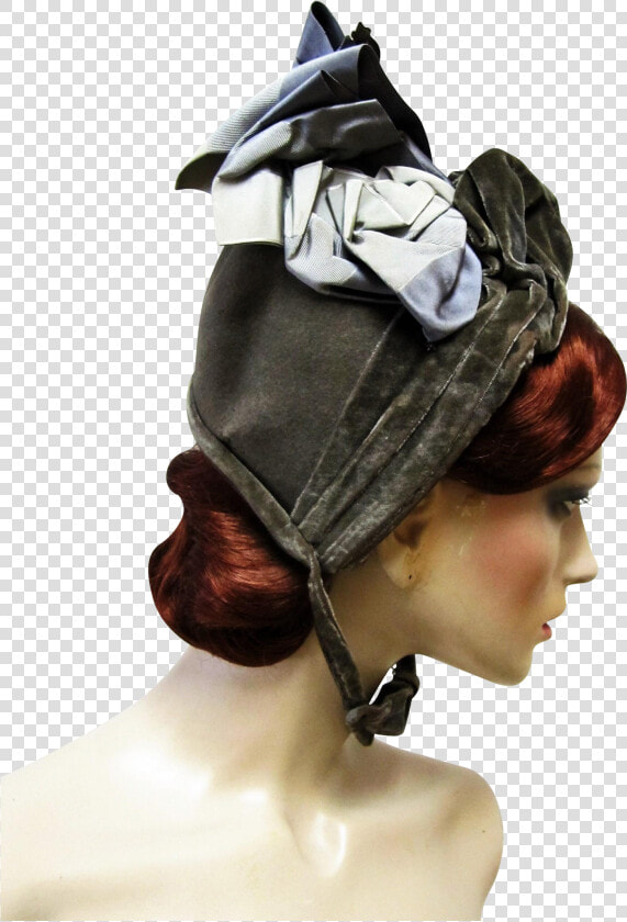 Civil War Era Ladies Felt And Velvet Bonnet Hat   Girl  HD Png DownloadTransparent PNG