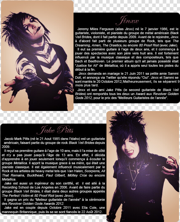 Black Veil Brides   Jinxx Bvb  HD Png DownloadTransparent PNG