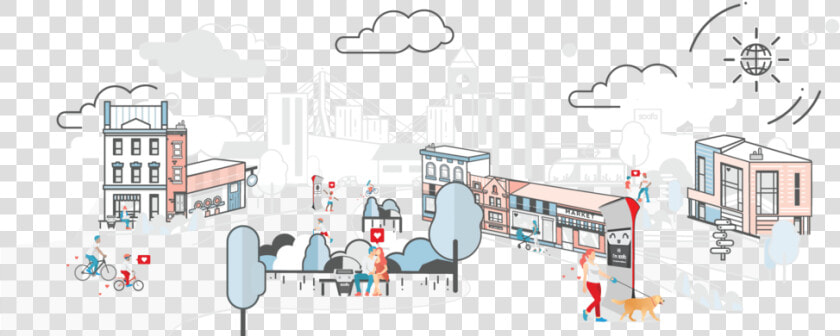 Soofa Smart Cityscape Graphic   Cartoon  HD Png DownloadTransparent PNG