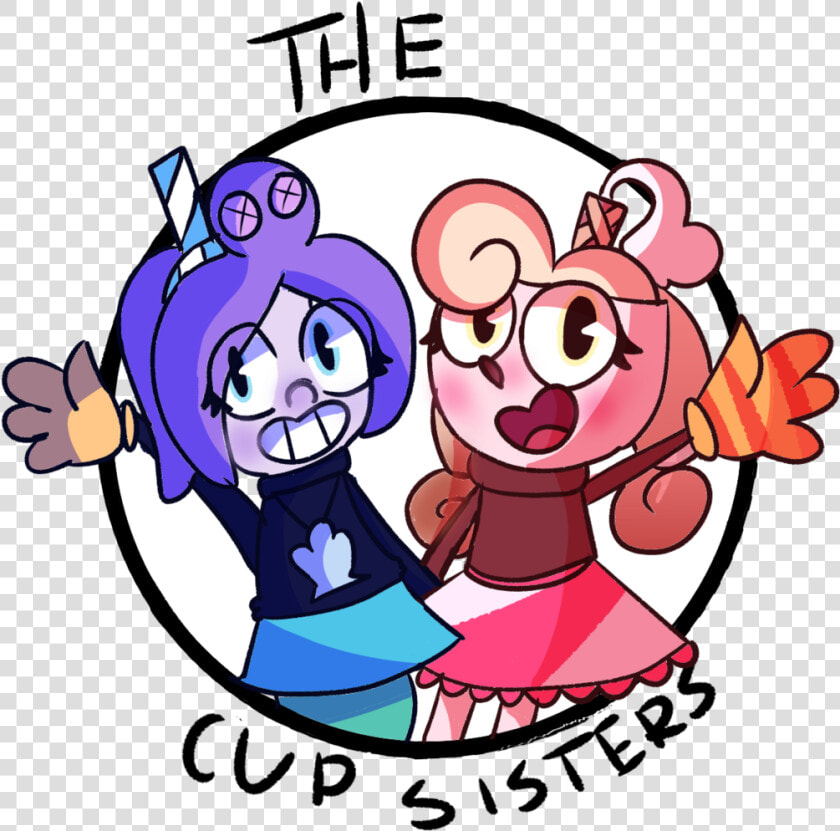 Cup Sisters By Lokomoqo Cup Sisters By Lokomoqo   Filhas Do Cuphead E Mugman  HD Png DownloadTransparent PNG