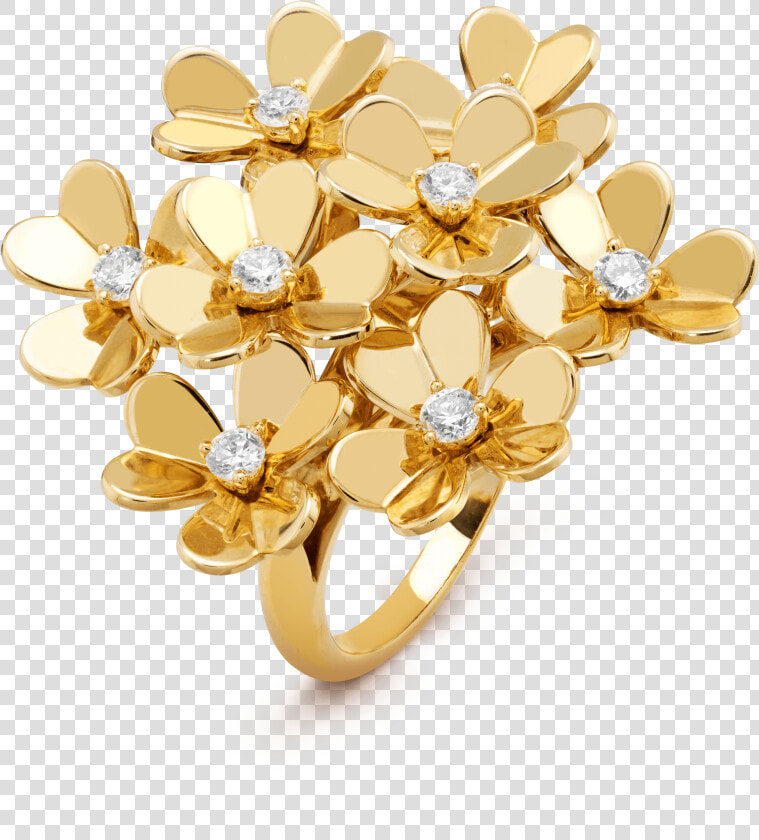 Transparent Gold Floral Png   Van Cleef Arpels Ring  Png DownloadTransparent PNG