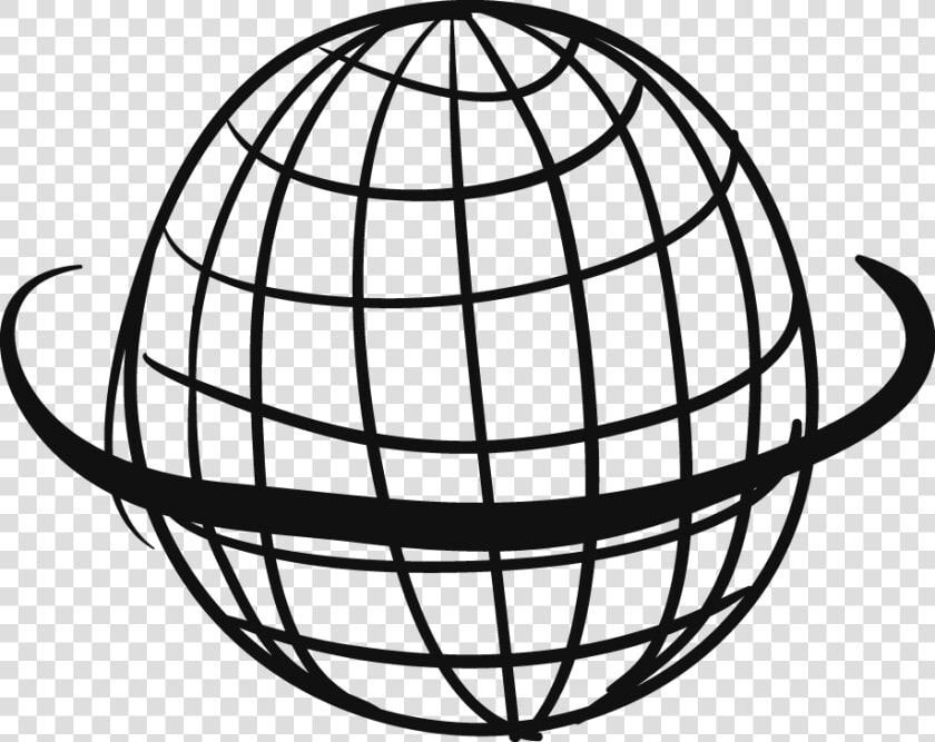 Grid Globe Clipart   Png Download   Black And White Worldwide Globe  Transparent PngTransparent PNG