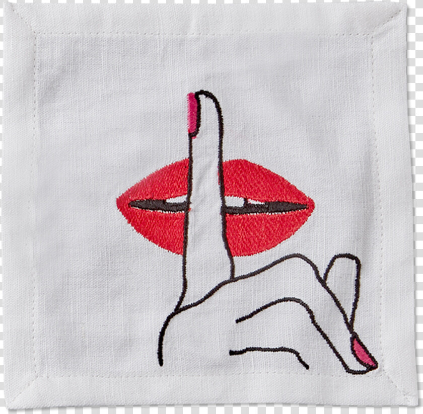 Front Image Cocktail Napkin Lips   Napkin  HD Png DownloadTransparent PNG