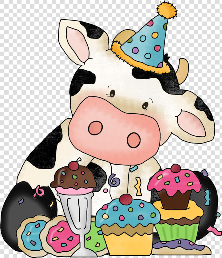 Birthday Clipart Cute Animal   Cute Happy Birthday Cow  HD Png DownloadTransparent PNG