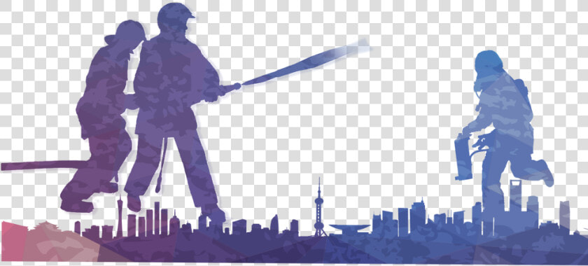 Colorful Firefighter Silhouette graffiti Png Download   Firefighter Silhouette Transparent  Png DownloadTransparent PNG