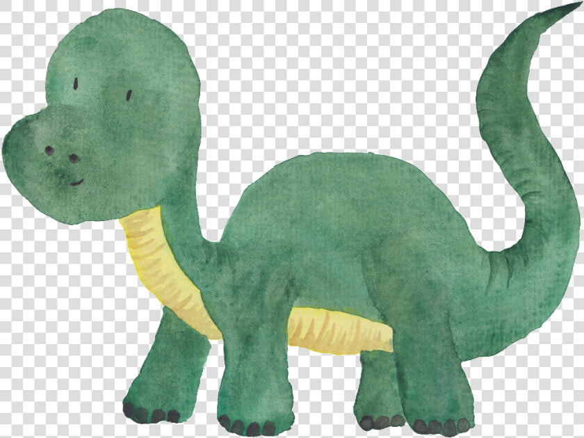 Verde Oscuro Pintados A Mano Cartoon Dinosaur Png Transparente   Watercolor Dinosaur Clipart Free  Png DownloadTransparent PNG