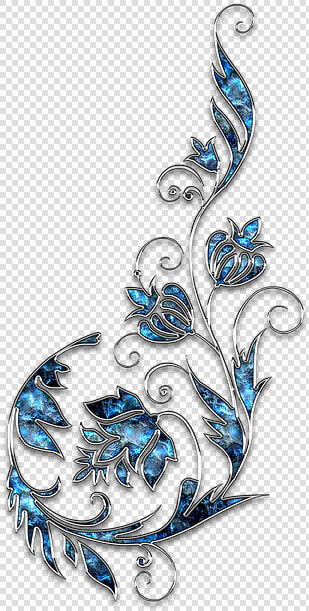 Decor  Ornament  Jewelry  Flower  Blue  Silver   Transparent Blue Decoration Png  Png DownloadTransparent PNG