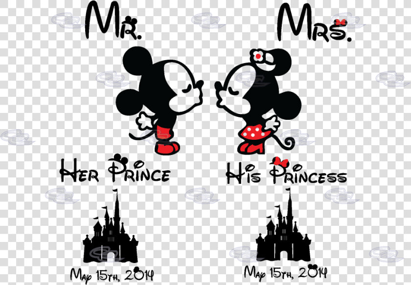 Mr Mrs Little Mickey Minnie Mouse Kiss His Princess   Minnie Y Mickey Png  Transparent PngTransparent PNG