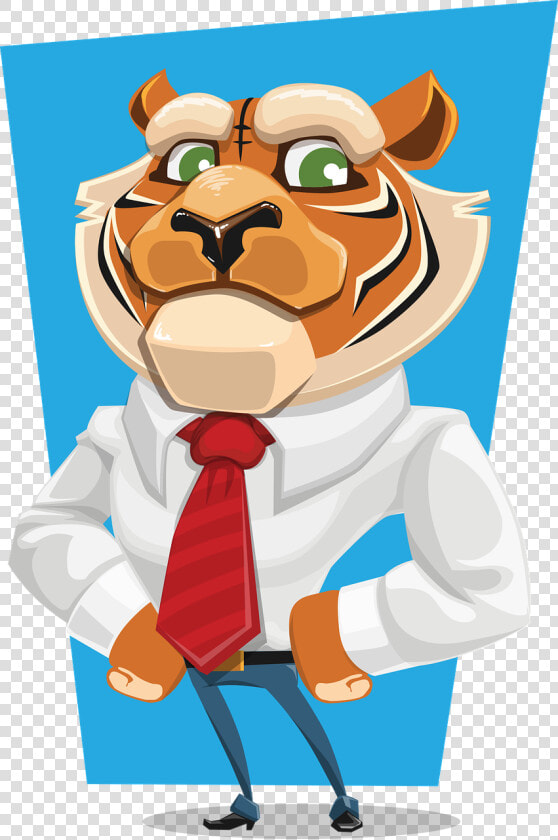 Tiger Business Animal Free Picture   Tiger In A Suit Cartoon  HD Png DownloadTransparent PNG