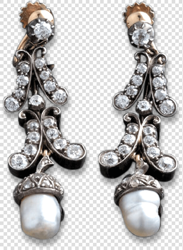 Edwardian Baroque Pearl  amp  Diamond Earrings   Earrings  HD Png DownloadTransparent PNG