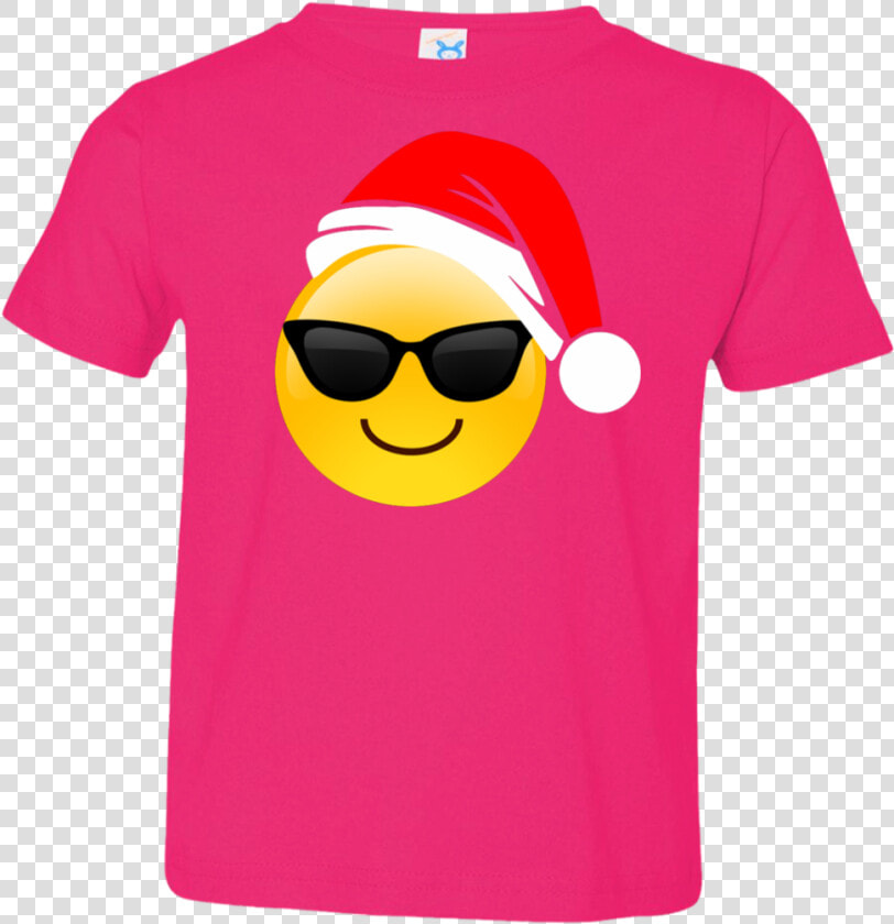 Emoji Christmas Shirt Cool Sunglasses Santa Hat Family   Shirt  HD Png DownloadTransparent PNG