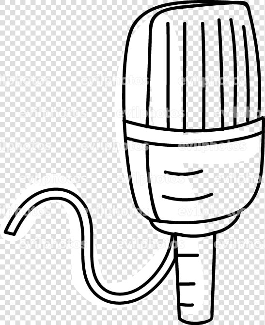 Microphone Drawing Vector And Stock Photo   Line Art  HD Png DownloadTransparent PNG