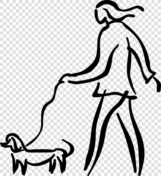 Vector Illustration Of Dog Owner Walks Family Pet Dog   Life Begin At Forty  HD Png DownloadTransparent PNG