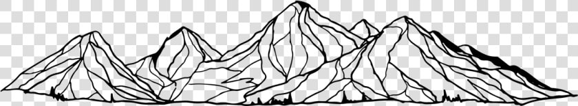 Drawing Transparent Mountain   Black Mountain Sketch Png  Png DownloadTransparent PNG