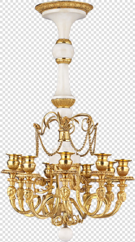 White Marble And Gilt Bronze Russian Chandelier   Chandelier  HD Png DownloadTransparent PNG