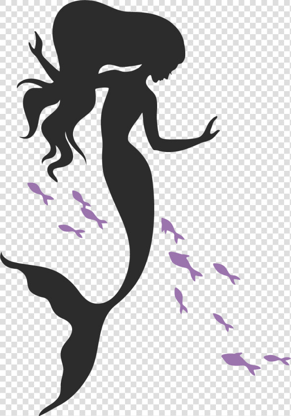 Mermaid Clip Art Silhouette Ariel Illustration   Long Mermaid Clipart  HD Png DownloadTransparent PNG