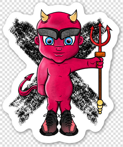 Devil In Yeezys Sticker   Cartoon  HD Png DownloadTransparent PNG